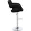 Tabouret de bar contemporain noir avec dossier pour une utilisation polyvalente