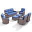 Ensemble de conversation d'extérieur en rotin 9 pièces avec canapé et chaises pivotantes 9 pièces-481022776-481022777