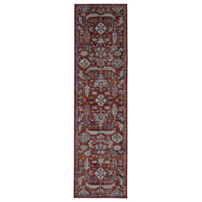 Oriental Machine-Made Red Area Rug