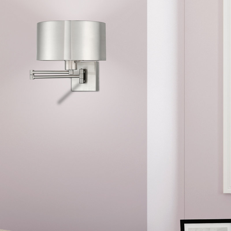 Malakia Steel Swing Arm Sconce, Brushed Nickel