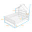 Lit maison en bois avec tablettes de tête de lit-359401693-359401683
