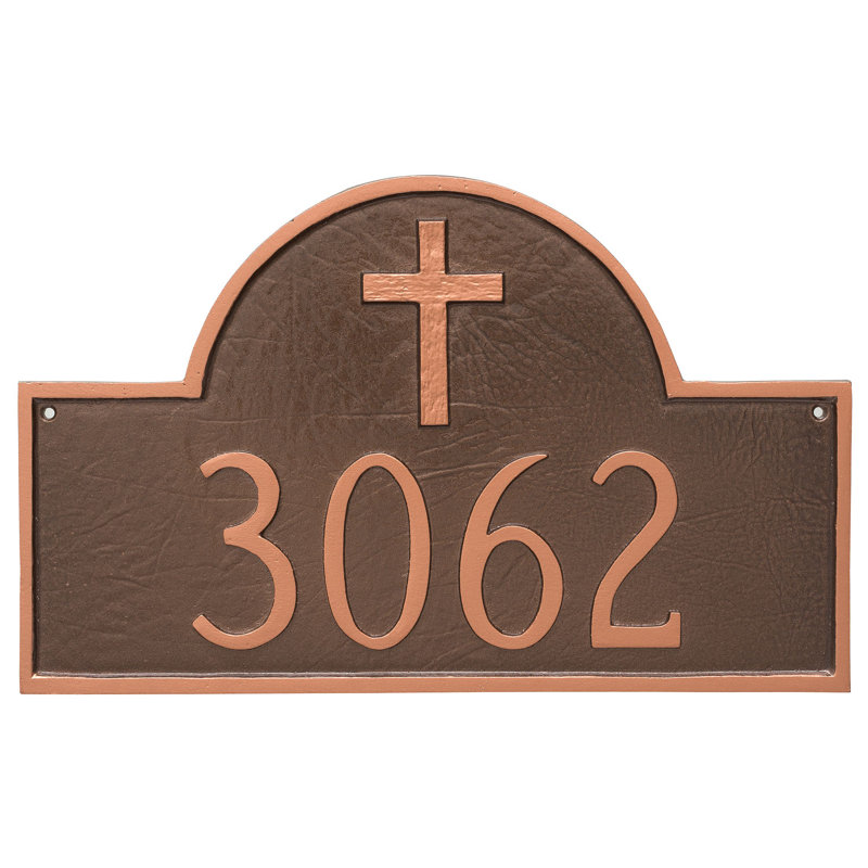 Plaque d’adresse murale sur 1 ligne Classic, Blanc / argenté