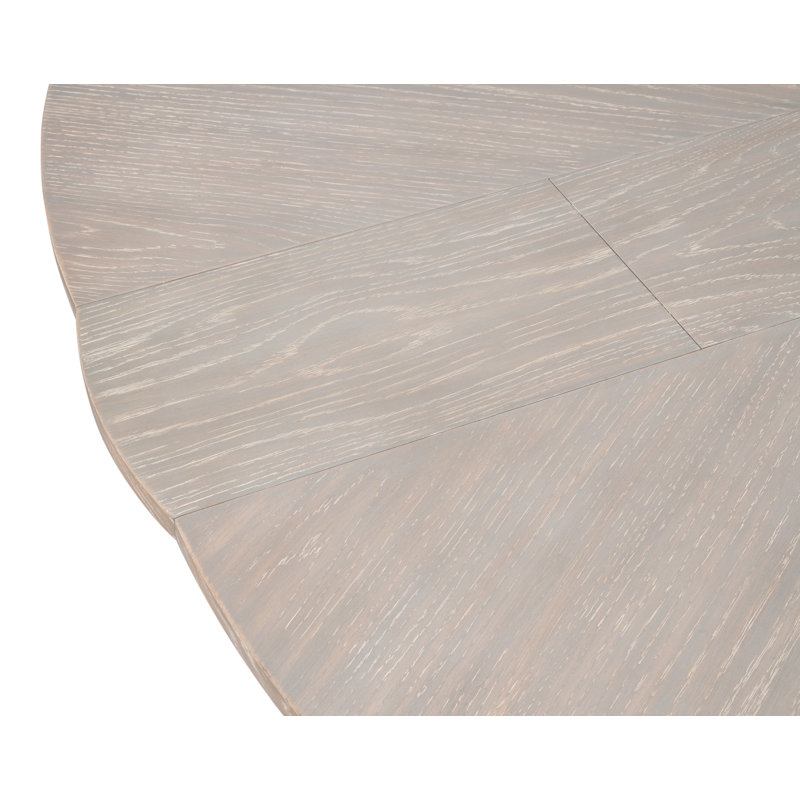 Tower Round Solid Oak Dining Table, Moonskin/Hammered