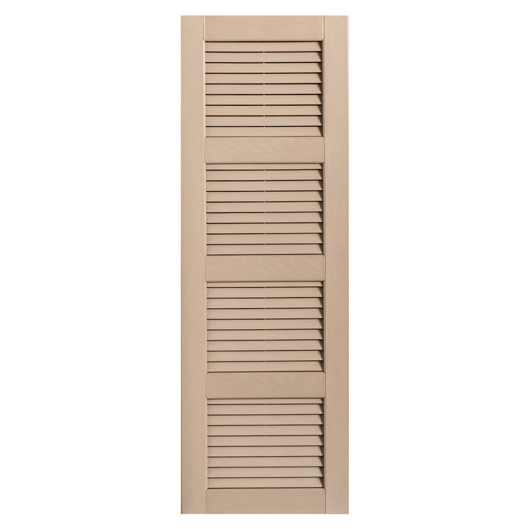 Straight Top Full-style Open Louvre Shutters Pair