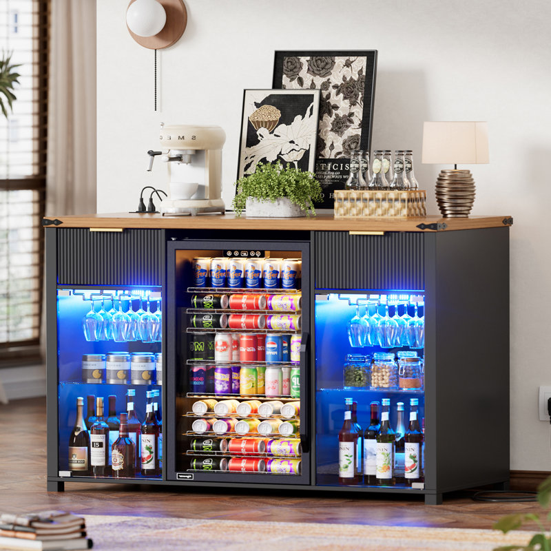 53.1" Coffee Bar Cabinet With Fridge Space