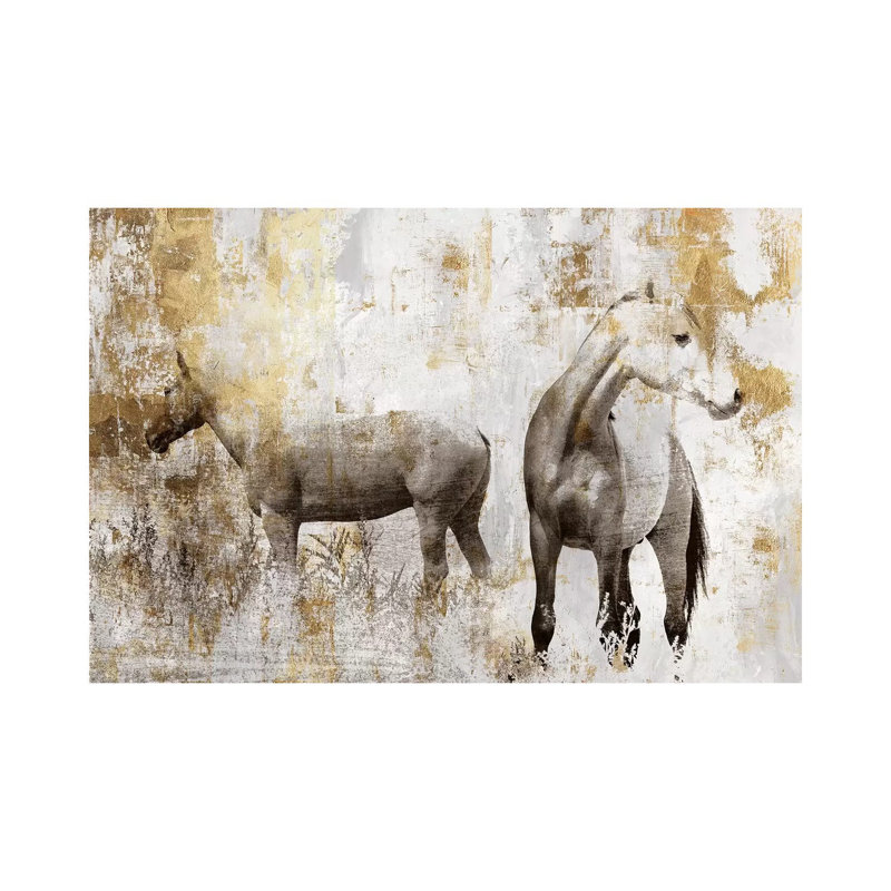 Equestrian Gold II by PI Galerie - Wrapped Canvas Print, 20.32 cm H x 30.48 cm W