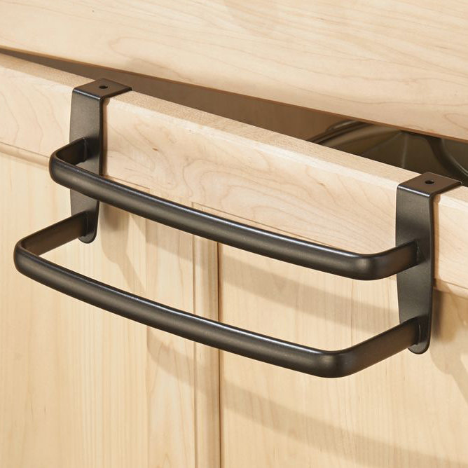 Bronze Over-the-Cabinet Double Towel Bar Rack