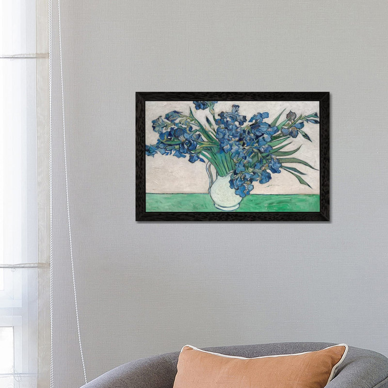 Irises, 1890 by Vincent Van Gogh - Painting on Canvas, Black Framed, 66.04 cm H x 45.72 cm W