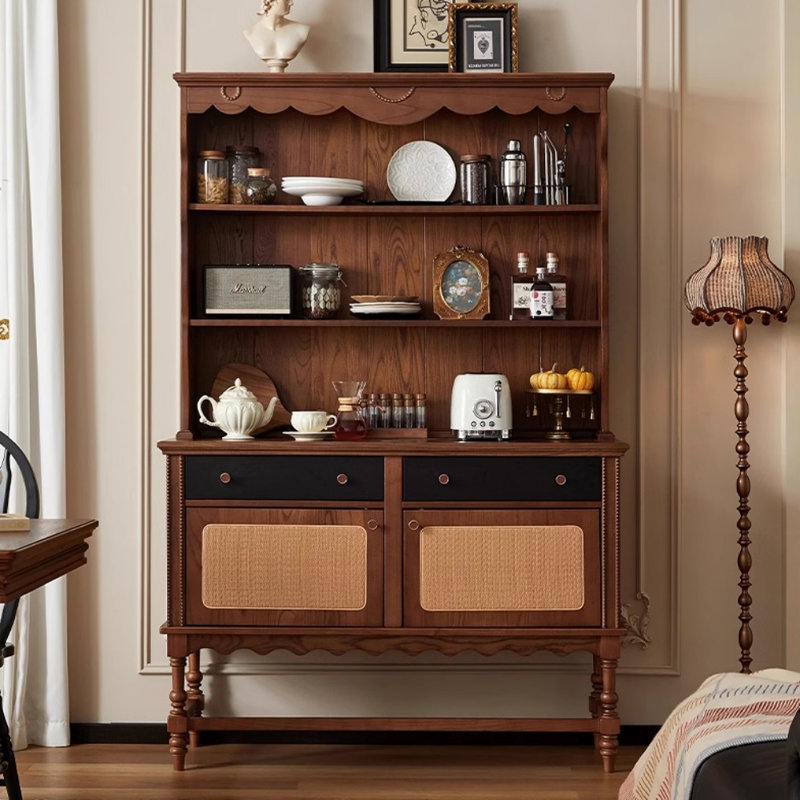 Vitrine en bois massif American Retro