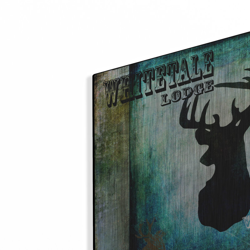 «Lodge Whitetale Lodge» par Lightbox Journal sur métal, H 12 po x l 12 po