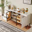 Buffet blanc durable avec 3 tiroirs et compartiments de rangement pour la cuisine et la salle à manger