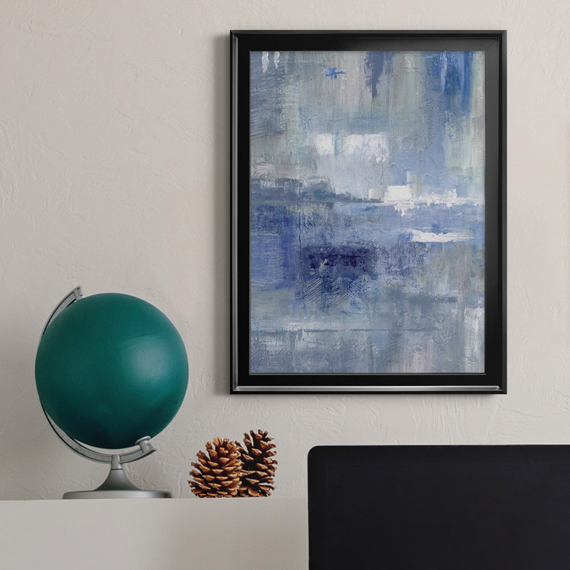 Bay View Indigo - Peinture sur toile encadrée, H 22,5 po x l 30,5 po x P 1,5 po, Noir