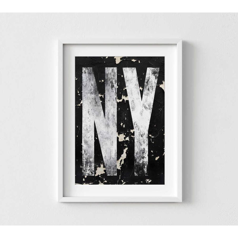 Impression d'aquarelle New York City - prête à être accrochée, H 36 po x l 48 po, Blanc, Blanc
