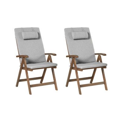 Folding Patio Dining Armchair with Cushion