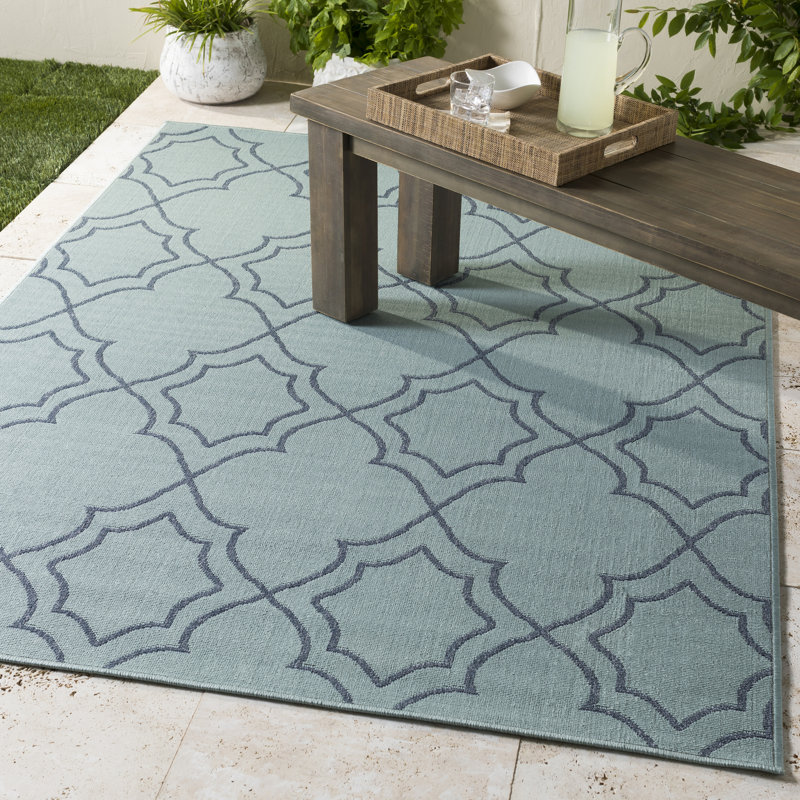 Tapis intérieur / extérieur géométrique Gilead, Carré 8 pi 9 po