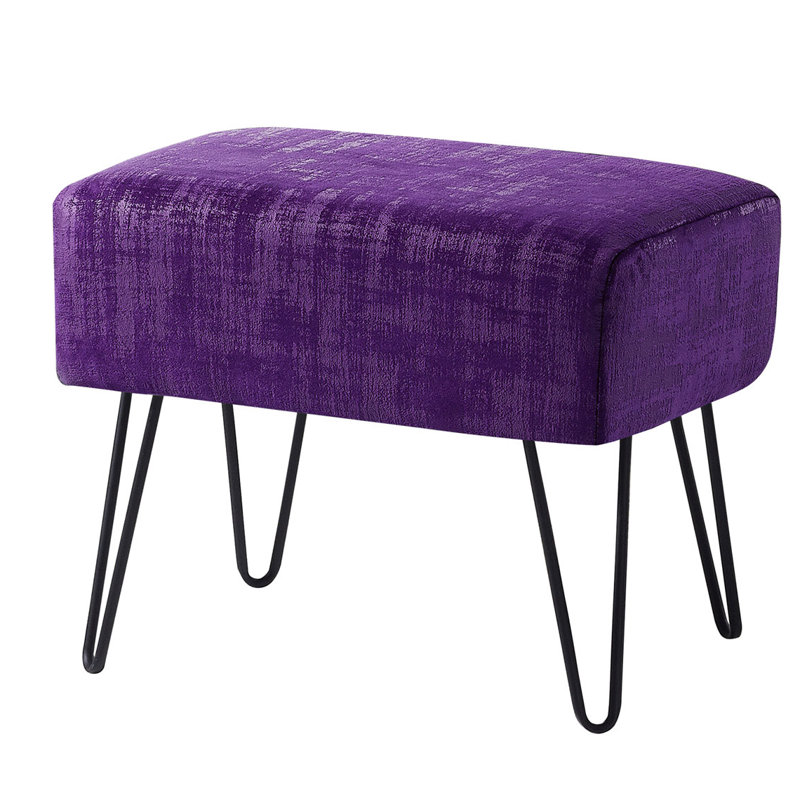 Alegre Velvet Ottoman, Imperial Purple Velvet