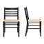 Chaise d'appoint moderne du milieu du siècle en bois massif, chaise de salle à manger à dossier échelle, avec assise tissée (ensemble de 2)-2031419241