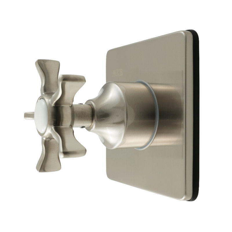 Kingston Brass Hamilton Single-Handle Six-Way Diverter Valve With Square Trim Kit, Brushed Nickel