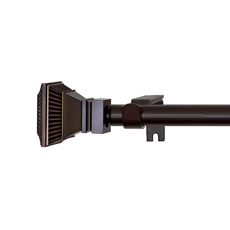 Tringle à rideaux simple réglable en bronze huilé de 0,75 po Schaaf, 66 po à 120 po