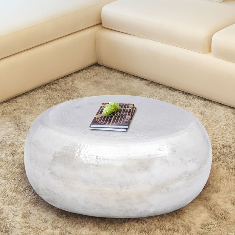 Solid Coffee Table, Silver, 28cm H x 75cm L x 75cm W