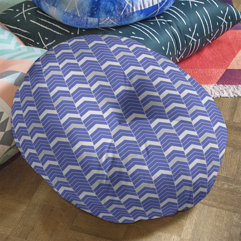 Coussin Rhonda, 26 po x 26 po, Bleu / gris