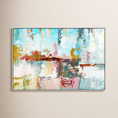 Color Block Splash by Nan - Floater Frame Print on Canvas