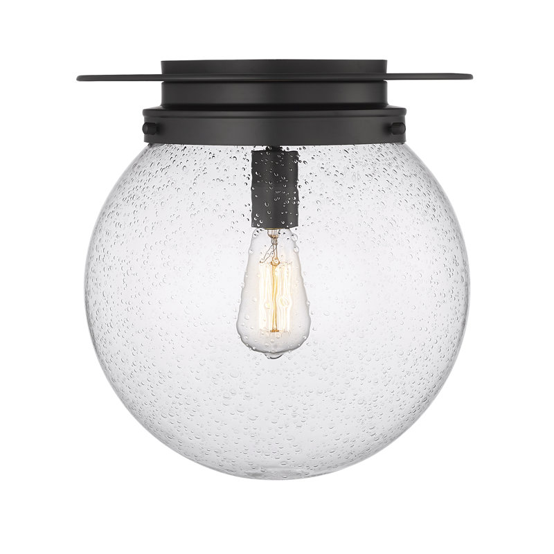 Torreys 1 Light Flush Mount, H 14 po x l 13 po x P 13 po, Noir mat