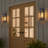 Black Dusk To Dawn Outdoor Wall Lantern With Mirror Reflector And Clear Tempered Glass(2-pack)