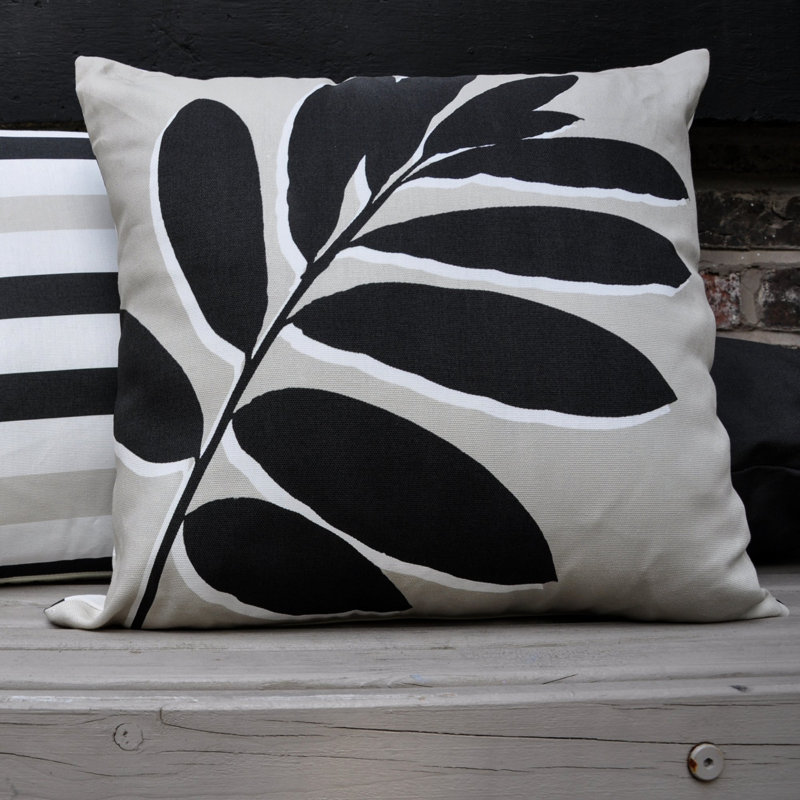 Indoor / Outdoor Floral Square Cushion, Brown
