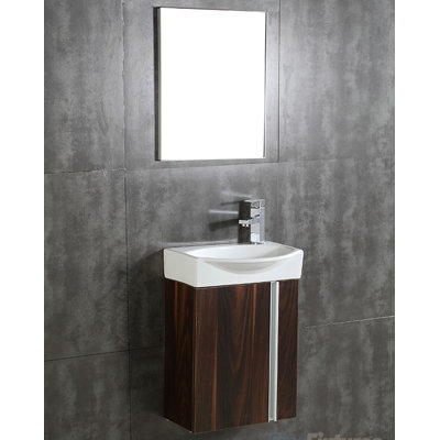 Ensemble de meuble-lavabo simple mural 16 "avec miroir Rafferty