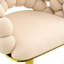 Set Of 2 Beige Puffy Bubble Chair Ball Chain Chair Velvet Bar Stools With Gold Legs, Modern Tufted Adjustable Bar Chairs For Kitchen Island & Home Bar