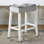 2 tabourets à hauteur de comptoir, siège de selle en velours bleu, motif de 2 velours blanc délavé avec assise, motif-2082484015