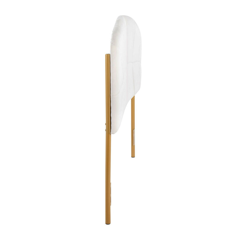 Grande tête de lit Lindsey Contemporary / Glam en acier doré et velours crème par Lumisource, Crème