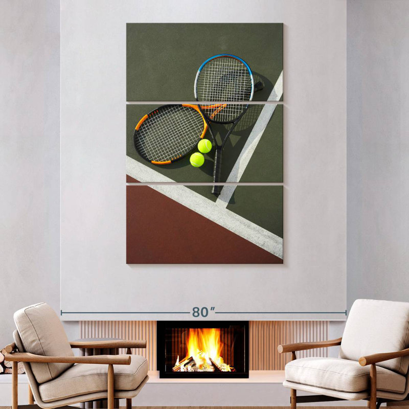 Raquettes et balles de tennis Sireci, H 74 po x l 48 po