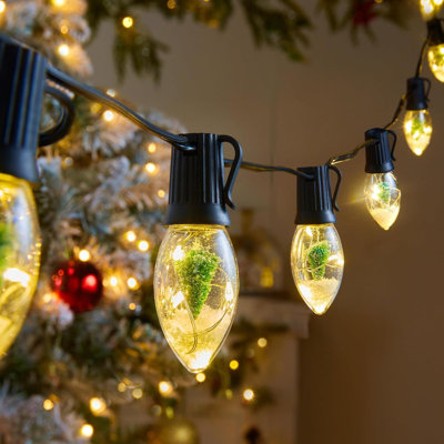 C9 LED Christmas Lights Outdoor, C9 String Lights With 20 Shatterproof LED Bulbs, 4 Light Mode, Connectable Waterproof Christmas Tree Lights For Outside Indoor Holiday Garden Decor, Warm White