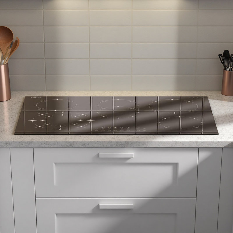 Surface de cuisson électrique à 5 brûleurs Karinear, surface de cuisson en céramique de 30 pouces, commande tactile, multifonction, verrouillage, minuterie, 8400W 220V ~ 2400V (sans prise)