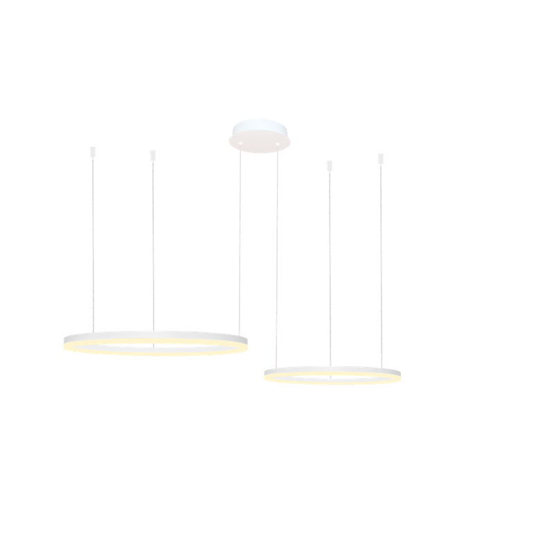 2 - Light LED Crystal Pendant, White, White