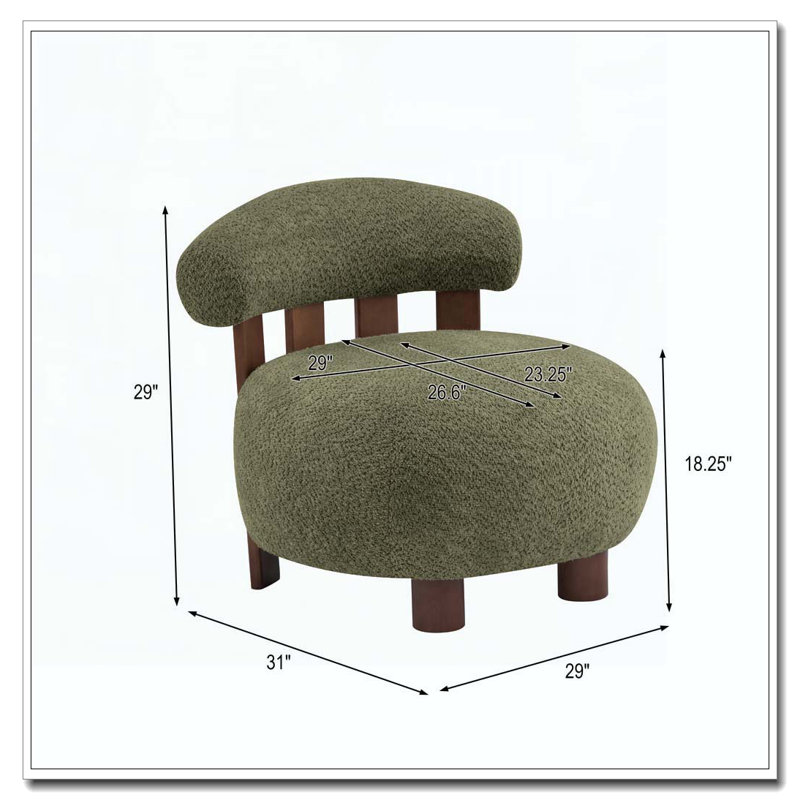 Fauteuil d'appoint en tissu Bouble, Vert olive