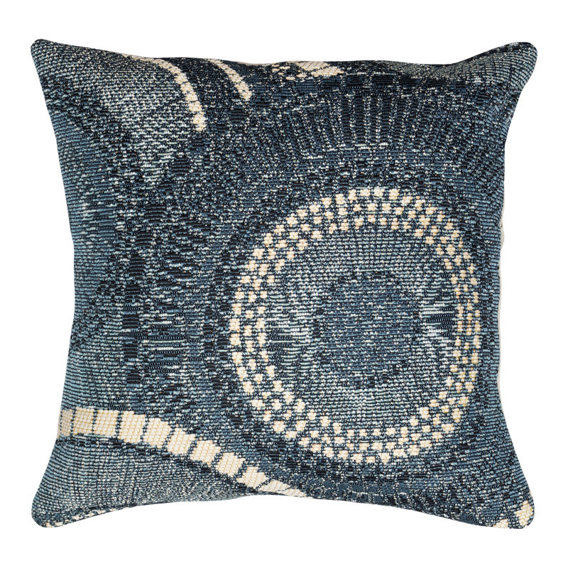 Marina Circles Indoor/Outdoor Pillow 18" X 18", Delft