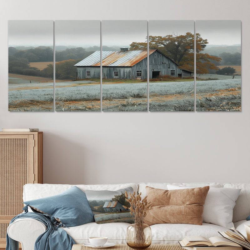 Phoebe - Ensemble d'art mural en toile de grange, H 32 po x l 80 po