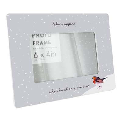 Loved Ones Festive Robin Christmas Ceramic Single Picture Frame in White