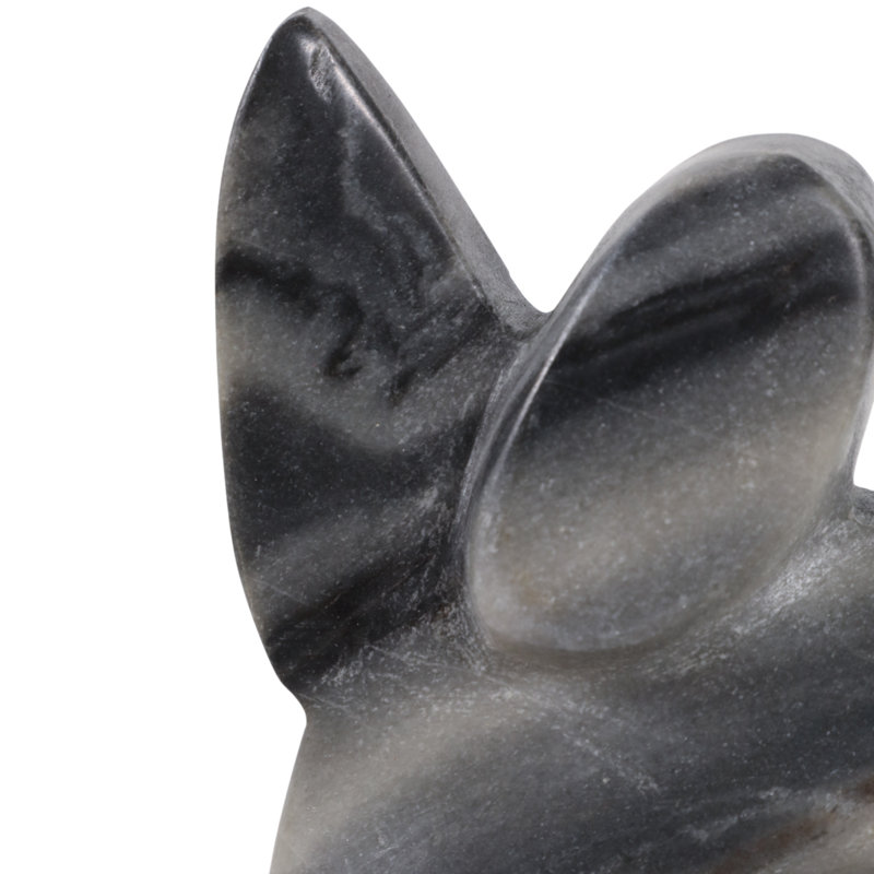 Figurine sculptée en marbre sculpté pour la maison - Sculpture élégante pour le salon - Décoration contemporaine en pierre pour console - gris et blanc