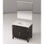 Meuble-lavabo en chêne noir avec comptoir en marbre de culture Miroir - Armoire de rangement spacieuse à fermeture douce 36 W x 22 P
