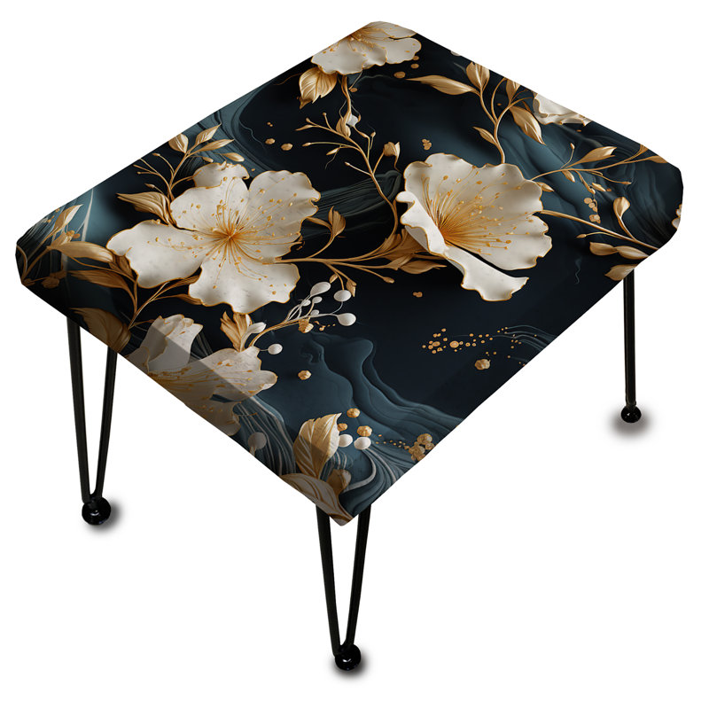 Repose-pieds rectangulaire en marbre Gilded