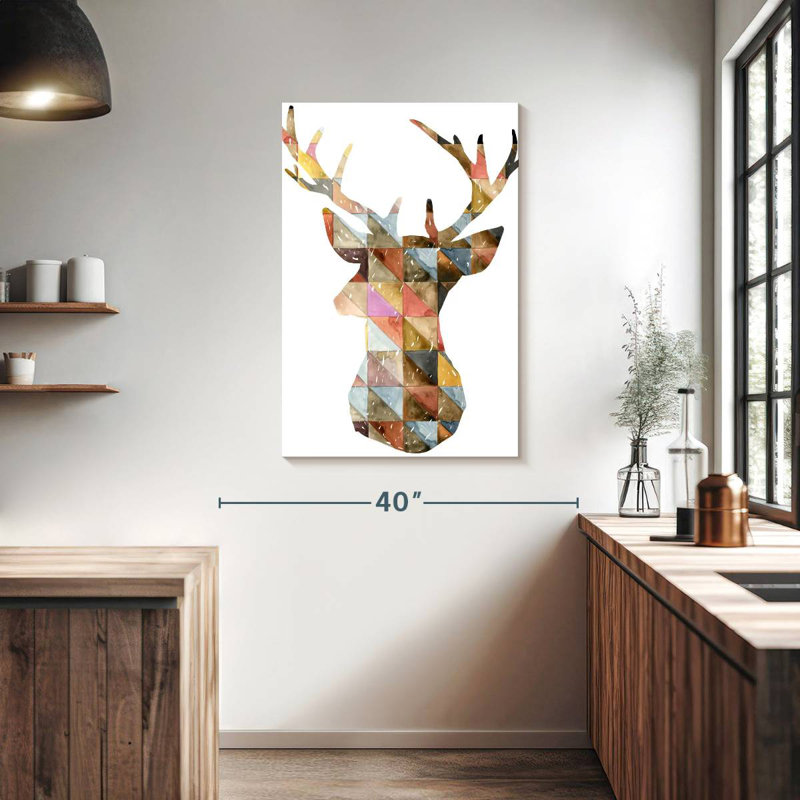 Renne géométrique coloré Brampt, H 39 po x l 26 po