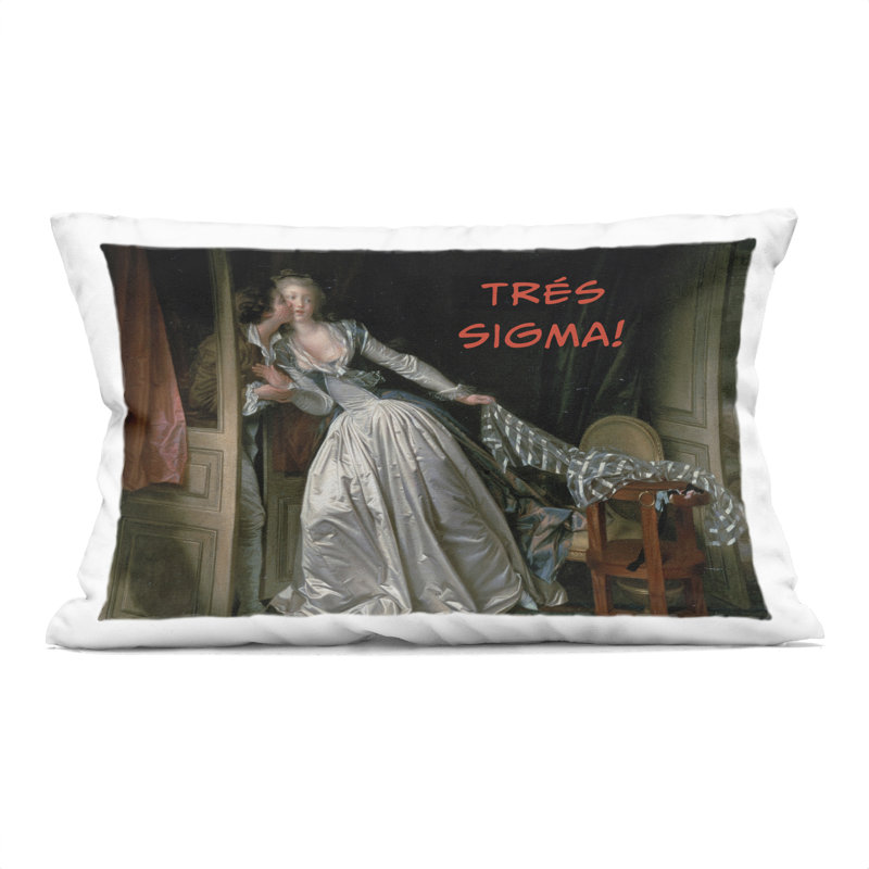 Coussin Iconic Tres Sigma, imprimé par Grotto Studios, 14 x 7 x 20
