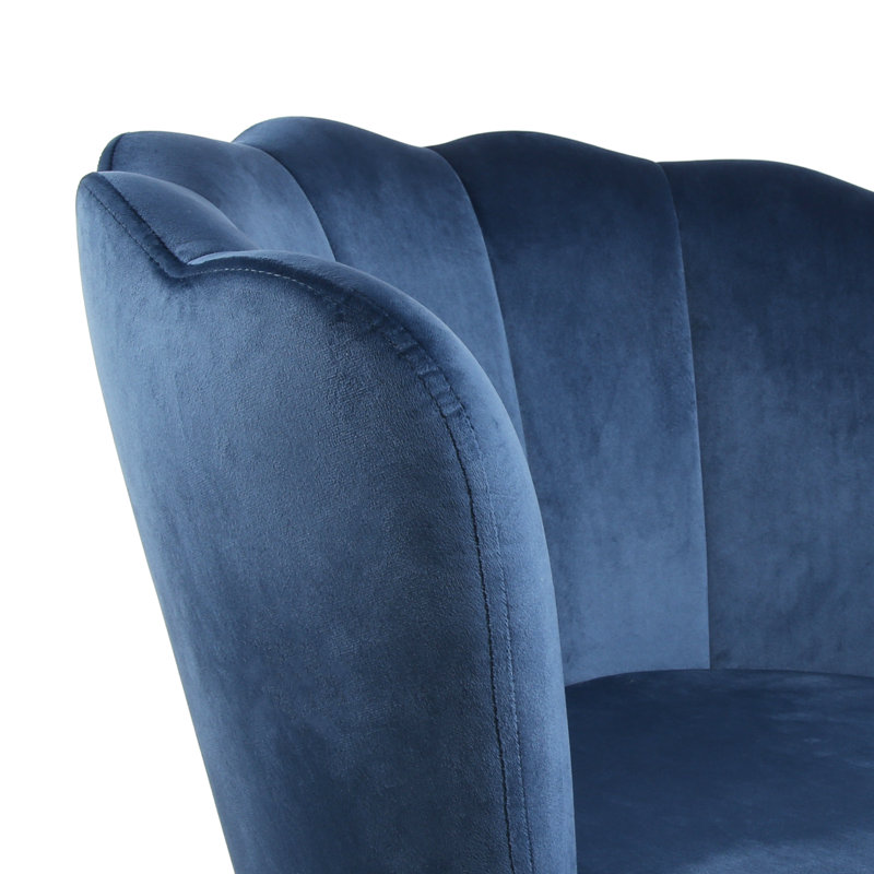 Octavius Velvet Barrel Chair, Navy