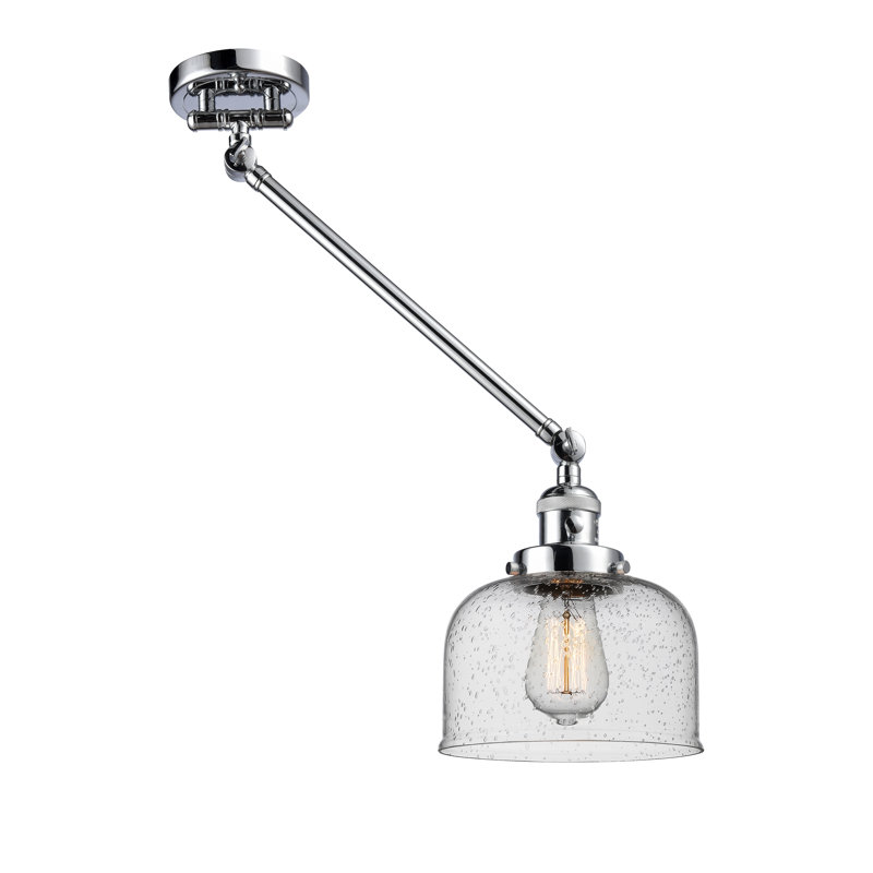 Bras pivotant à 1 lumière à intensité variable Talton, Grainé, Chrome poli, Ampoule non incluse