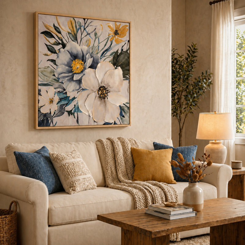 Flower Power Framed Canvas Wall Art