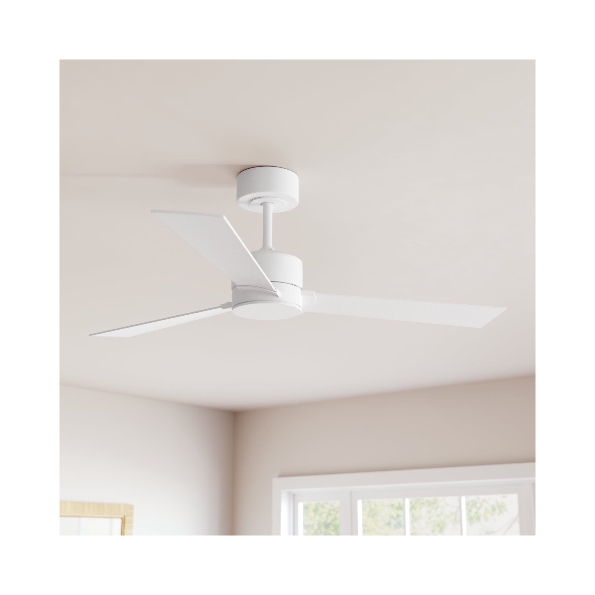 Martrell 3 Blade Ceiling Fan, Matte White, Matte White, 52"